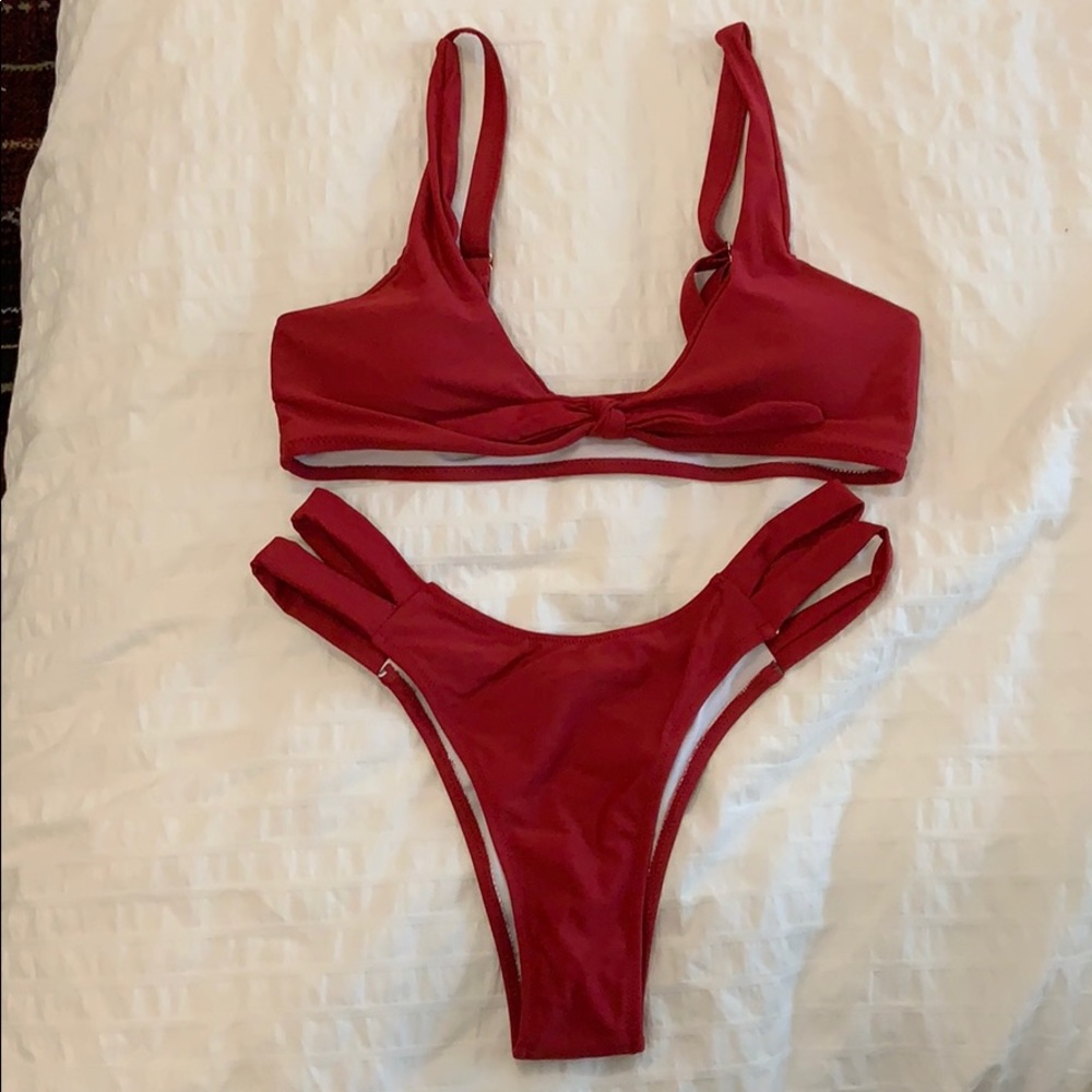 Shein burgundy bikini swimsuit, size medium